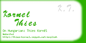 kornel thies business card